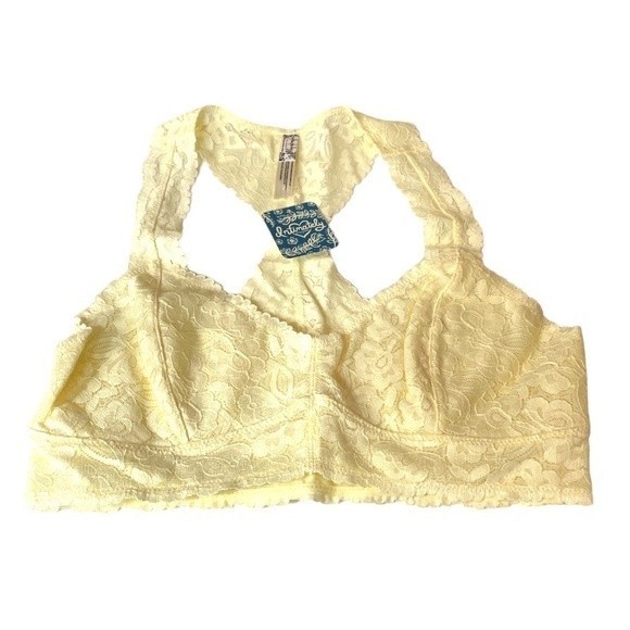 Free People Galloon Racerback Bra Lemon Water Ice Sizes Medium and XLarge - Picture 1 of 6